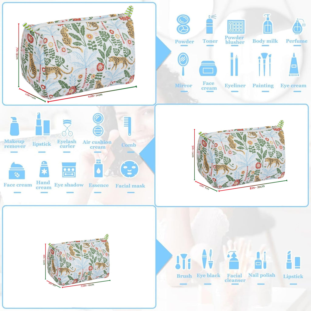 Ivory Jungle Bloom Quilted Utility Bag Set – Set of 3
