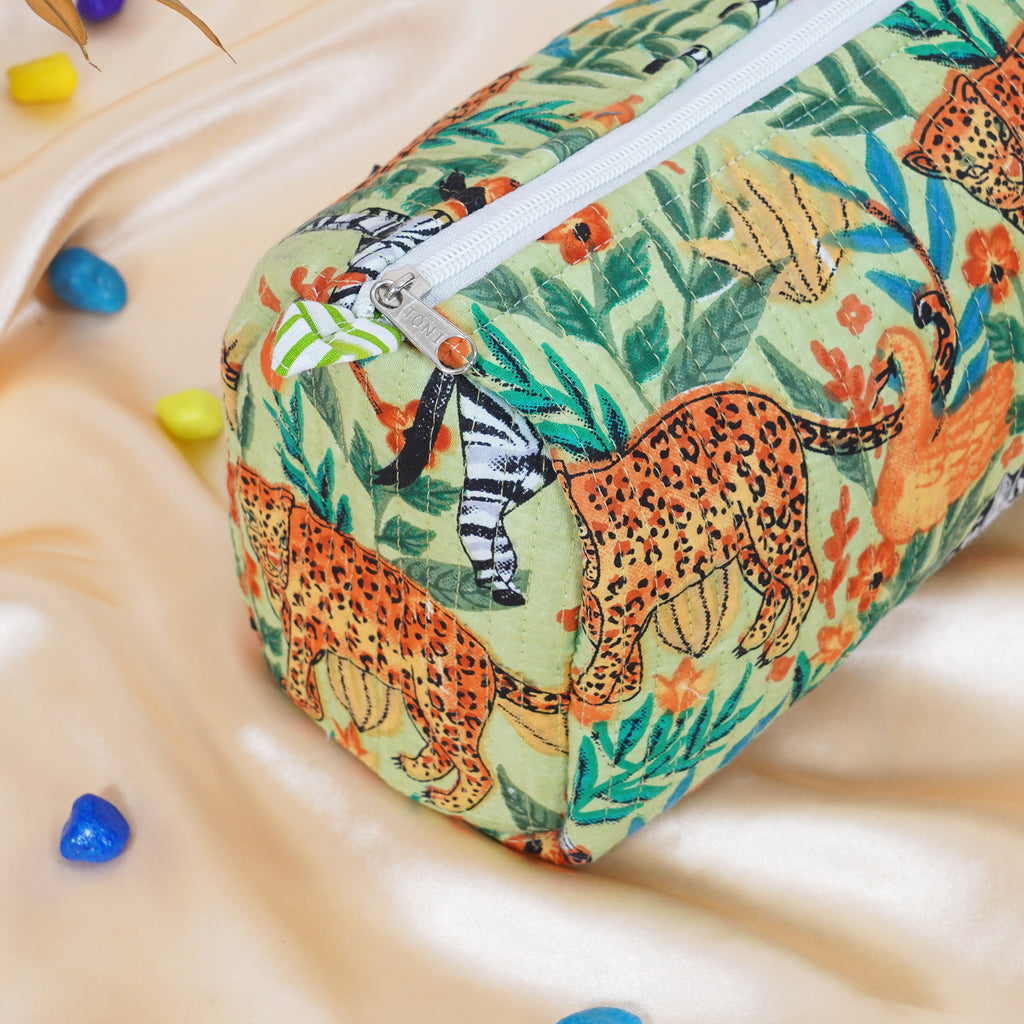 Jungle Parrot Print Quilted Utility Bag Set – Set of 3