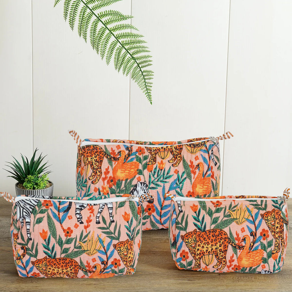 Orange Blush Quilted Utility Bag Set – Set of 3
