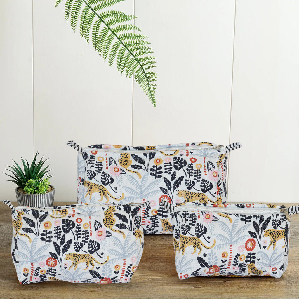 Black Bush Printed Quilted Utility Bag Set – Set of 3